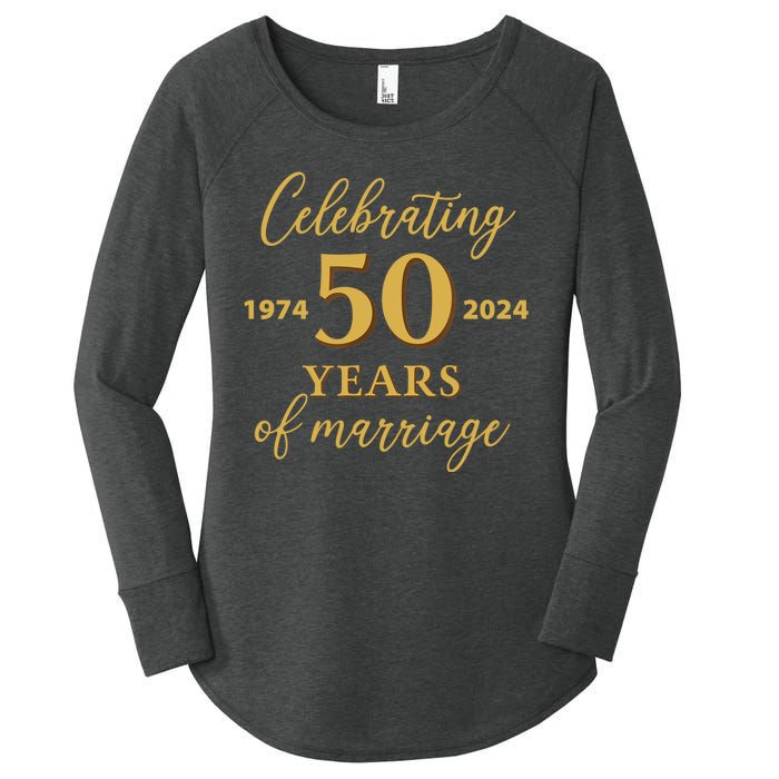 50 Years Of Marriage 1974 50th Wedding Anniversary Women's Perfect Tri Tunic Long Sleeve Shirt