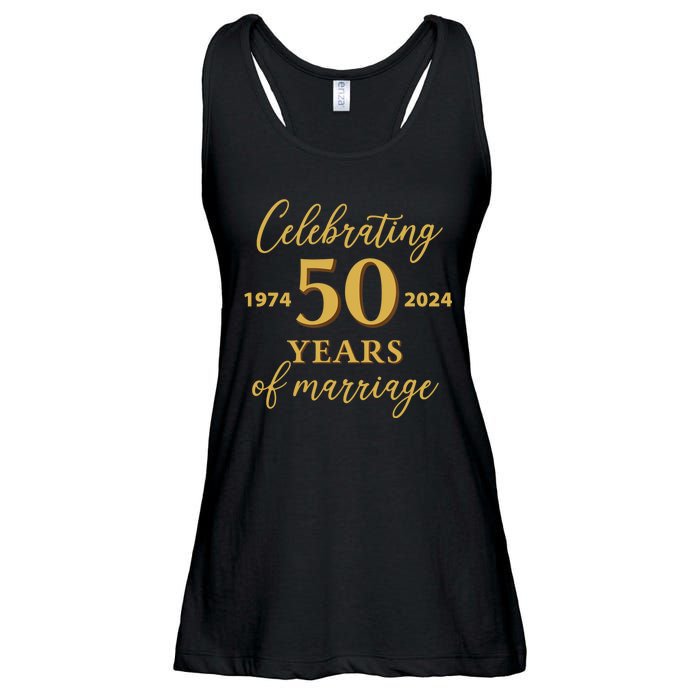 50 Years Of Marriage 1974 50th Wedding Anniversary Ladies Essential Flowy Tank