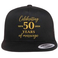 50 Years Of Marriage 1974 50th Wedding Anniversary Flatbill Hat