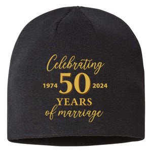 50 Years Of Marriage 1974 50th Wedding Anniversary Sustainable Beanie