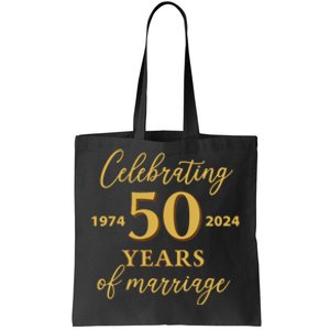 50 Years Of Marriage 1974 50th Wedding Anniversary Tote Bag