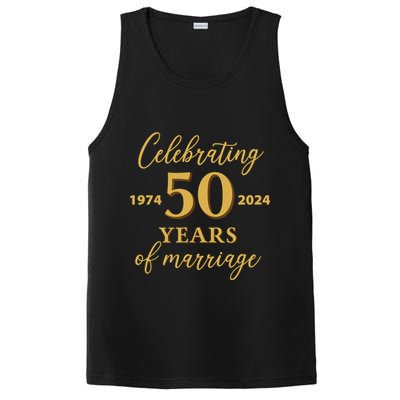 50 Years Of Marriage 1974 50th Wedding Anniversary PosiCharge Competitor Tank