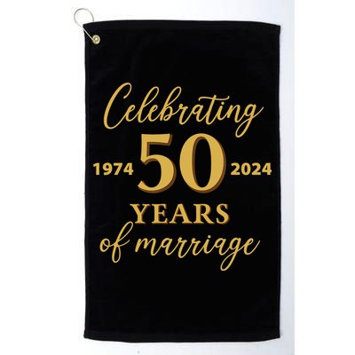 50 Years Of Marriage 1974 50th Wedding Anniversary Golf Towel