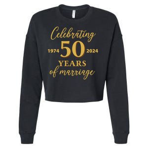 50 Years Of Marriage 1974 50th Wedding Anniversary Cropped Pullover Crew