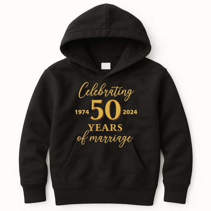 50 Years Of Marriage 1974 50th Wedding Anniversary Kids Hoodie