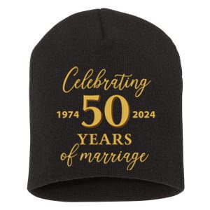 50 Years Of Marriage 1974 50th Wedding Anniversary Short Acrylic Beanie