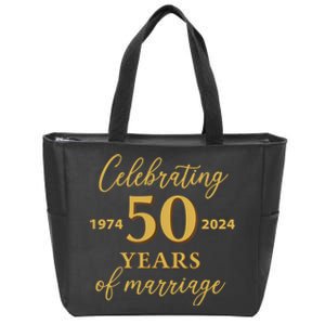 50 Years Of Marriage 1974 50th Wedding Anniversary Zip Tote Bag