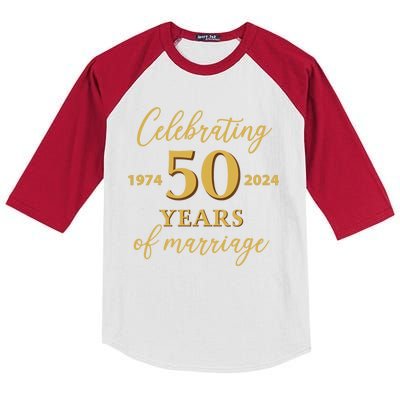 50 Years Of Marriage 1974 50th Wedding Anniversary Kids Colorblock Raglan Jersey