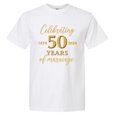 50 Years Of Marriage 1974 50th Wedding Anniversary Garment-Dyed Heavyweight T-Shirt