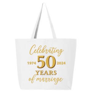 50 Years Of Marriage 1974 50th Wedding Anniversary 25L Jumbo Tote