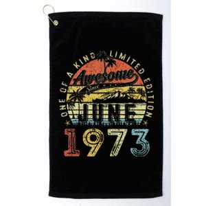 50 Year Old Awesome Since June 1973 50th Birthday (2) Platinum Collection Golf Towel