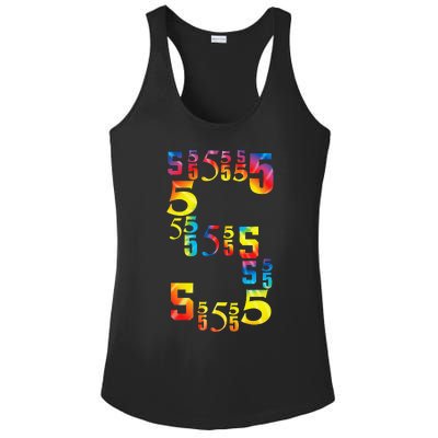 5 Year Old Birthday 5th BDay Number 5 Ladies PosiCharge Competitor Racerback Tank