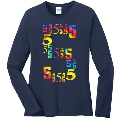 5 Year Old Birthday 5th BDay Number 5 Ladies Long Sleeve Shirt