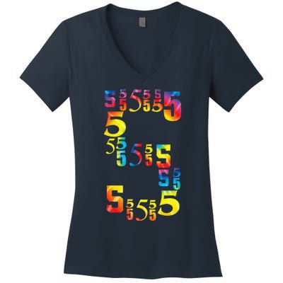 5 Year Old Birthday 5th BDay Number 5 Women's V-Neck T-Shirt