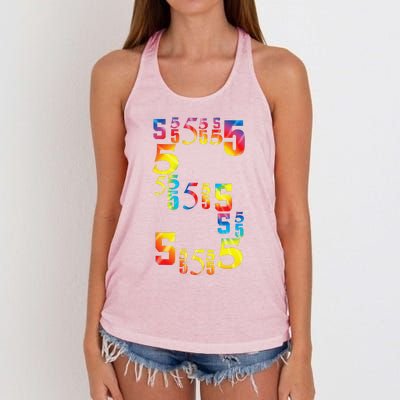 5 Year Old Birthday 5th BDay Number 5 Women's Knotted Racerback Tank