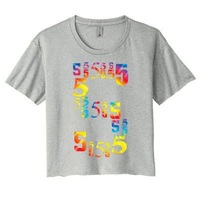 5 Year Old Birthday 5th BDay Number 5 Women's Crop Top Tee