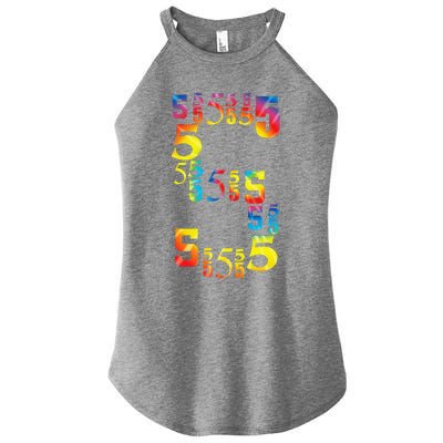 5 Year Old Birthday 5th BDay Number 5 Women's Perfect Tri Rocker Tank