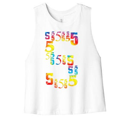 5 Year Old Birthday 5th BDay Number 5 Women's Racerback Cropped Tank