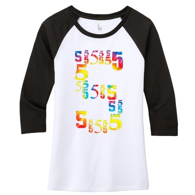 5 Year Old Birthday 5th BDay Number 5 Women's Tri-Blend 3/4-Sleeve Raglan Shirt