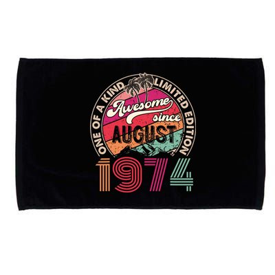 50 Years Old Vintage Retro August 1974 Birthday Microfiber Hand Towel