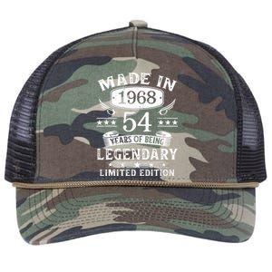 54 Years Old Made In 1968 Shirt 54th Birthday Gift Retro Rope Trucker Hat Cap