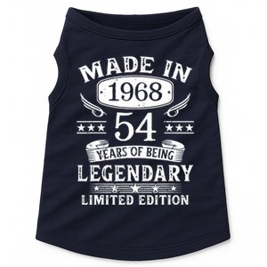 54 Years Old Made In 1968 Shirt 54th Birthday Gift Doggie Tank