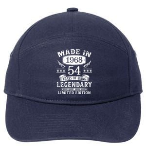 54 Years Old Made In 1968 Shirt 54th Birthday Gift 7-Panel Snapback Hat