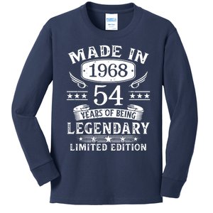 54 Years Old Made In 1968 Shirt 54th Birthday Gift Kids Long Sleeve Shirt