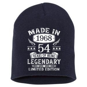 54 Years Old Made In 1968 Shirt 54th Birthday Gift Short Acrylic Beanie