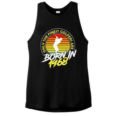 55 Year Old Golfer. Born In 1968 55th Birthday Golf Ladies PosiCharge Tri-Blend Wicking Tank