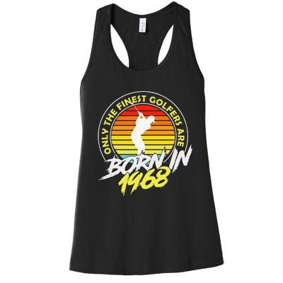 55 Year Old Golfer. Born In 1968 55th Birthday Golf Women's Racerback Tank