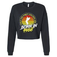 55 Year Old Golfer. Born In 1968 55th Birthday Golf Cropped Pullover Crew