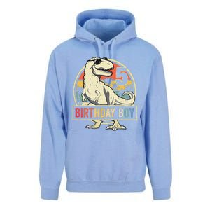 5 Year Old  5th Birthday  T Rex Dinosaur Unisex Surf Hoodie