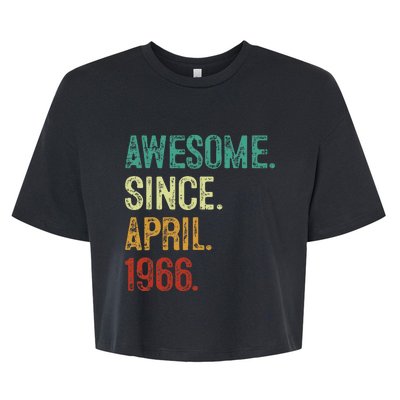 58 Year Old Awesome Since April 1966 58th Birthday Bella+Canvas Jersey Crop Tee