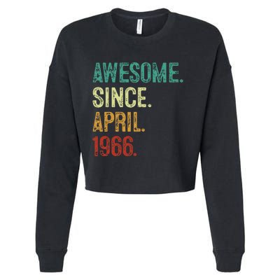 58 Year Old Awesome Since April 1966 58th Birthday Cropped Pullover Crew