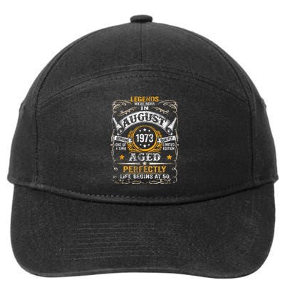 50 Year Old Legends Since August 1973 50th Birthday 7-Panel Snapback Hat