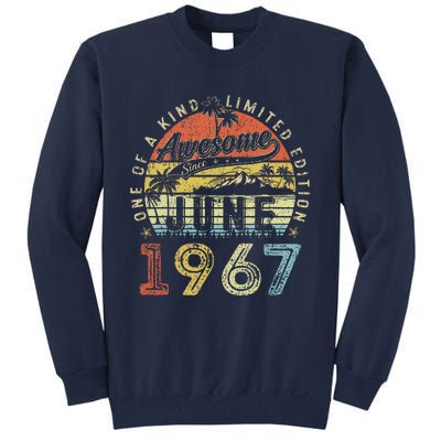 56 Year Old Awesome Since June 1967 56th Birthday Tall Sweatshirt