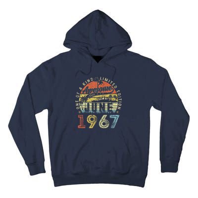 56 Year Old Awesome Since June 1967 56th Birthday Tall Hoodie