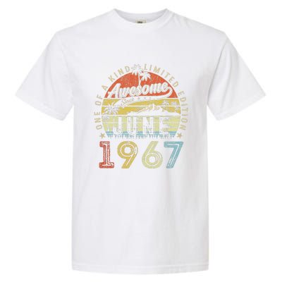 56 Year Old Awesome Since June 1967 56th Birthday Garment-Dyed Heavyweight T-Shirt