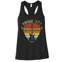 50 Years Old Gift Vintage 1973 Guitar Player 50th Birthday Women's Racerback Tank