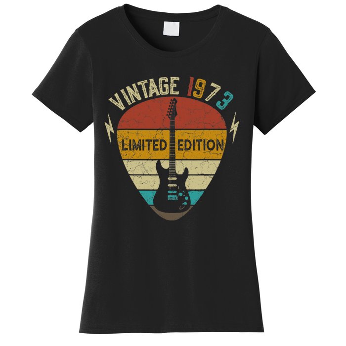 50 Years Old Gift Vintage 1973 Guitar Player 50th Birthday Women's T-Shirt