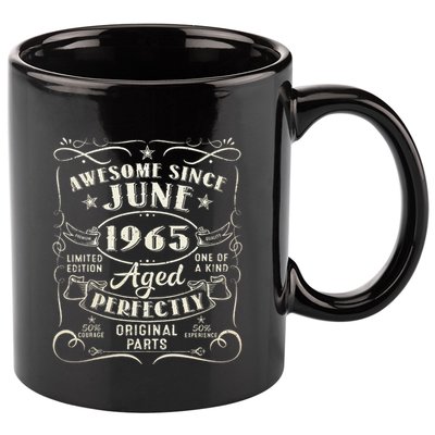 58 Year Old Awesome Since June 1965 58th Birthday 11oz C Handle Ceramic Mug