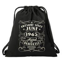 58 Year Old Awesome Since June 1965 58th Birthday Drawstring Bag