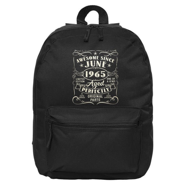 58 Year Old Awesome Since June 1965 58th Birthday 16 in Basic Backpack