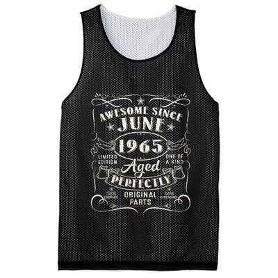 58 Year Old Awesome Since June 1965 58th Birthday Mesh Reversible Basketball Jersey Tank