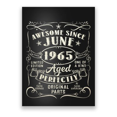 58 Year Old Awesome Since June 1965 58th Birthday Poster
