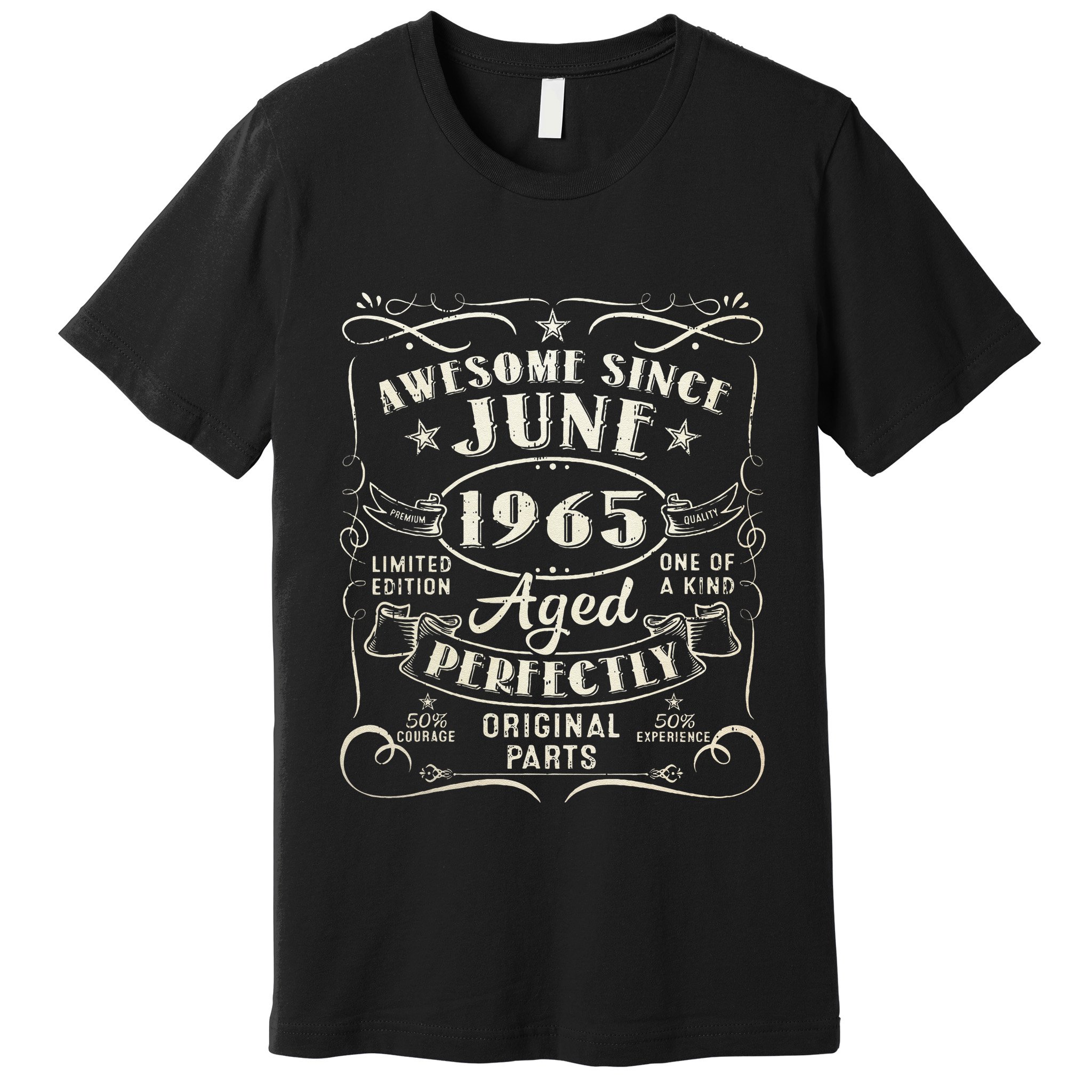 58 Year Old Awesome Since June 1965 58th Birthday Premium T-Shirt