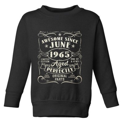 58 Year Old Awesome Since June 1965 58th Birthday Toddler Sweatshirt