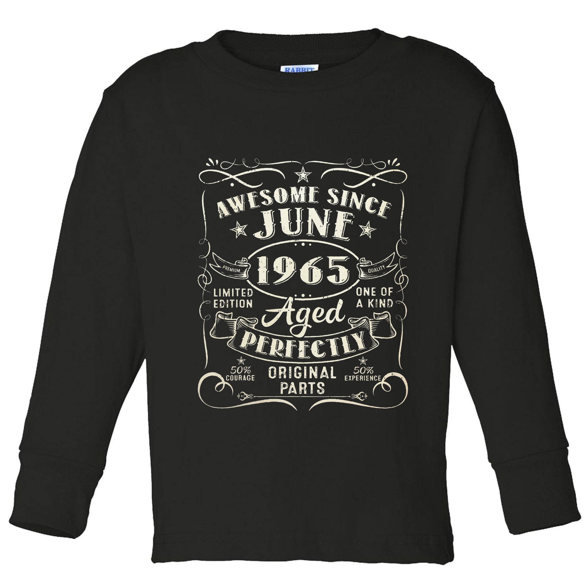 58 Year Old Awesome Since June 1965 58th Birthday Toddler Long Sleeve Shirt