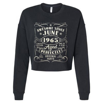 58 Year Old Awesome Since June 1965 58th Birthday Cropped Pullover Crew
